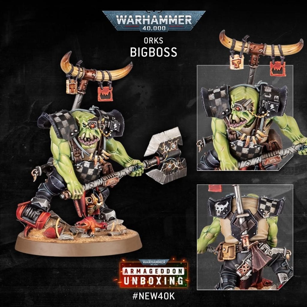 Warhammer 40k Ork Bigboss Armageddon, Ophalen of Verzenden, Nieuw, Warhammer 40000, Figuurtje(s)