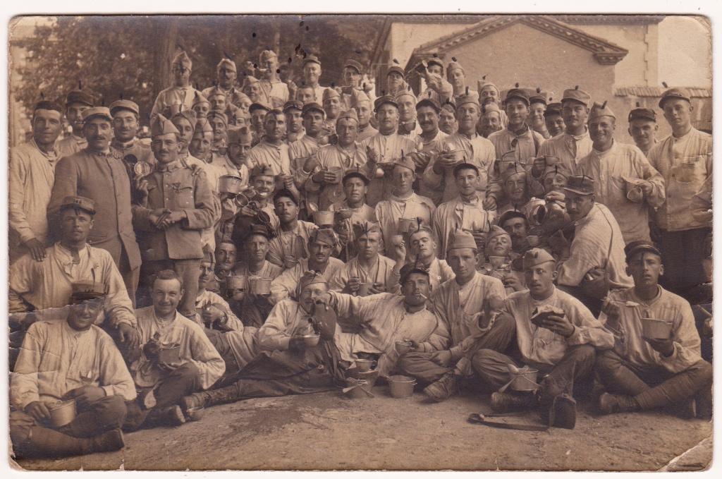 Foto WW1 Franse Soldaten Eten, Verzamelen, Militaria | Algemeen, Landmacht, Foto of Poster, Overige gebieden, Verzenden