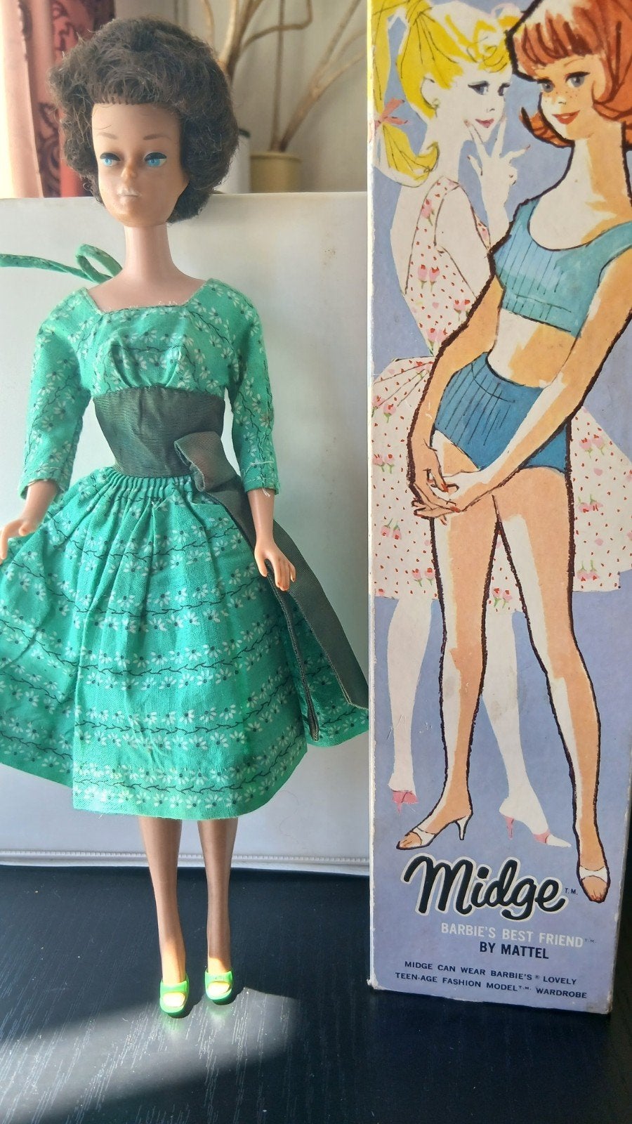 Vintage Barbie Midge pop met jurk en schoentjes, Ophalen of Verzenden, Barbie
