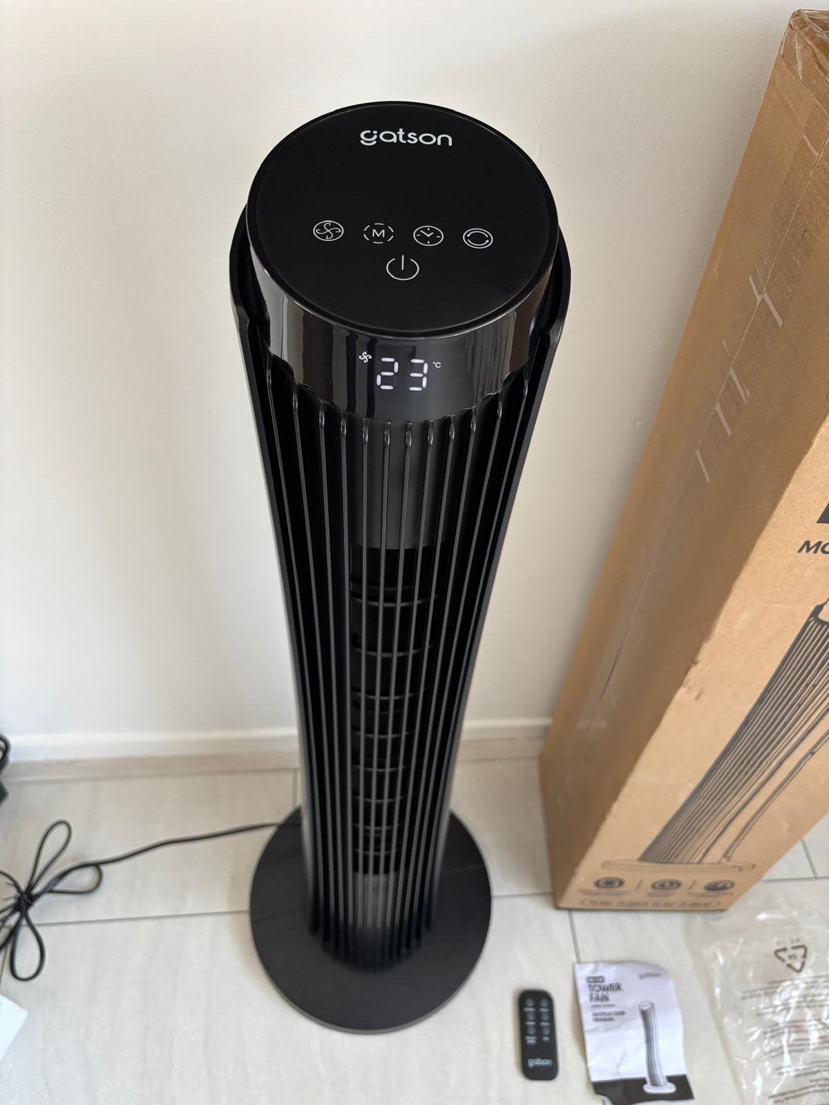 GatsonTorenventilator86cm stil swingfunctie+afstandbediening, Witgoed en Apparatuur, Ventilatoren, Nieuw, Ophalen of Verzenden