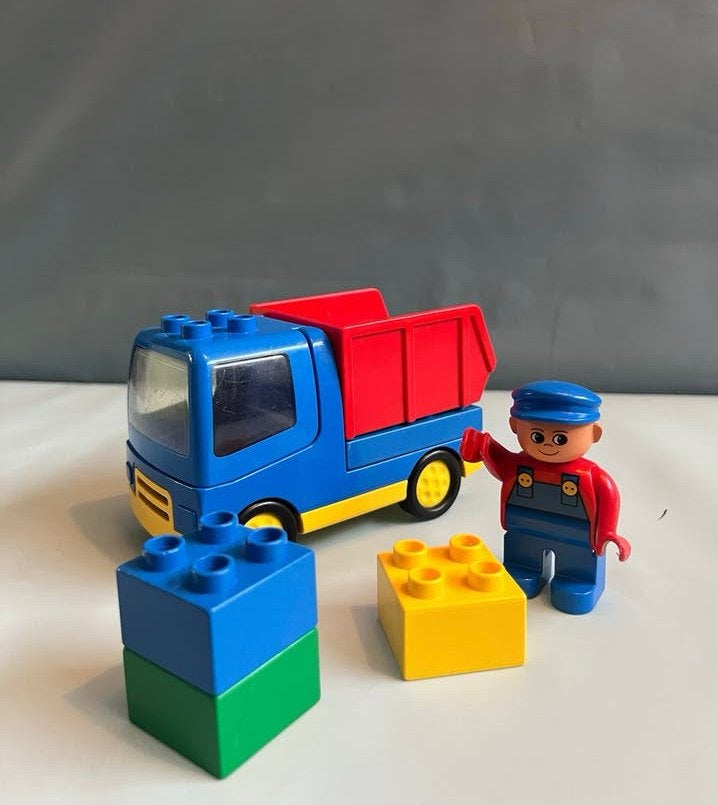 LEGO Duplo Kiepwagen Set 2606 met figuur en blokken, Inclusief minifiguren, Gebruikt, Ophalen of Verzenden, Duplo
