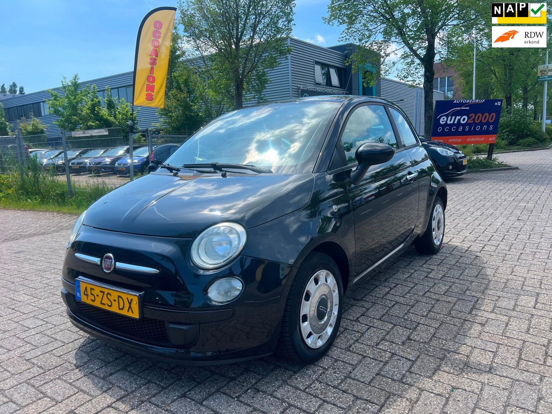 Fiat 500 1.2 Pop - Airco - Zwart - Nieuwe Apk, Auto's, Voorwielaandrijving, Gebruikt, 1242 cc, 4 cilinders