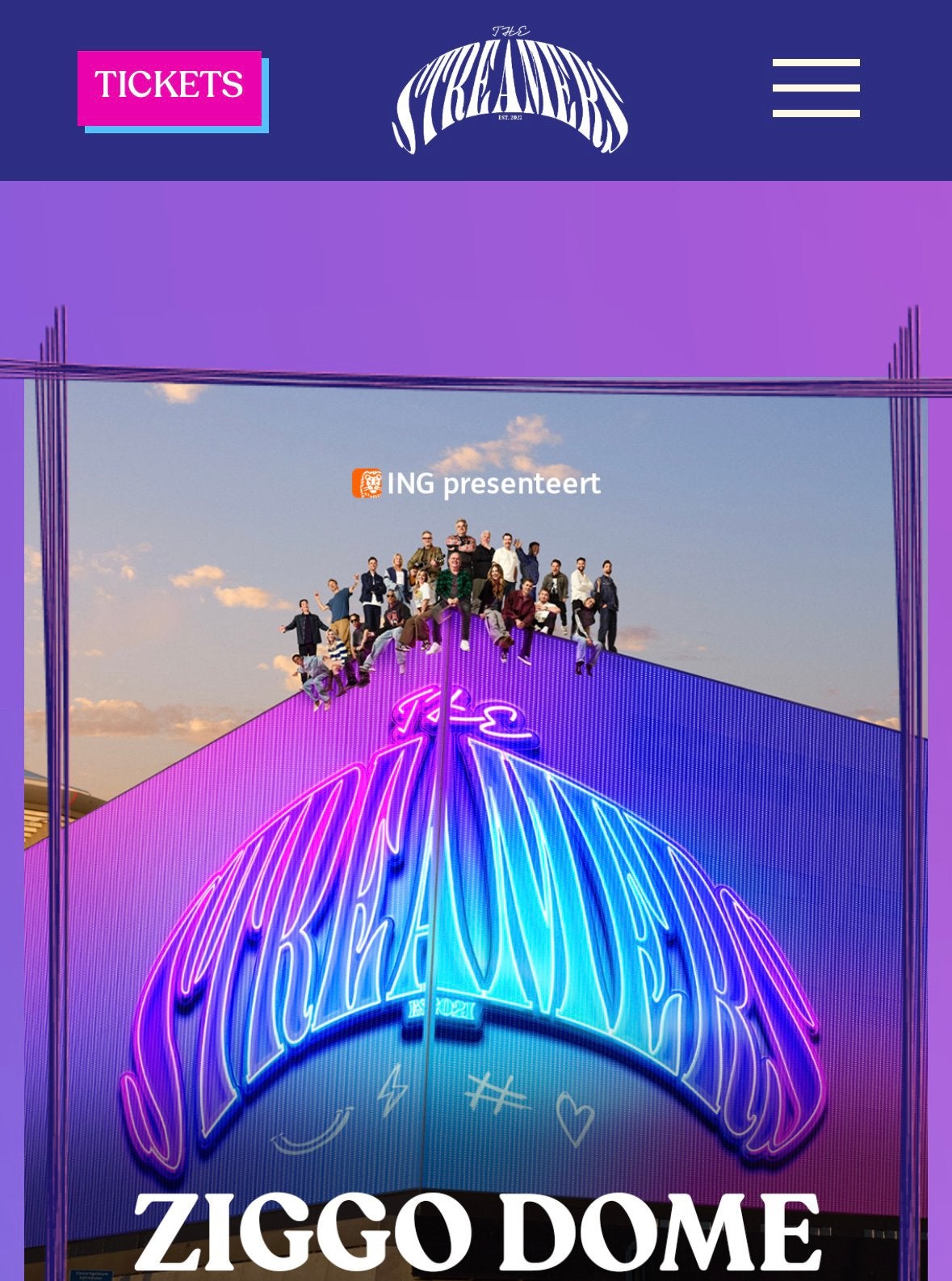 2 kaartjes voor THE STREAMERS 20 sept Ziggo Dome, Tickets en Kaartjes, Evenementen en Festivals, Twee personen