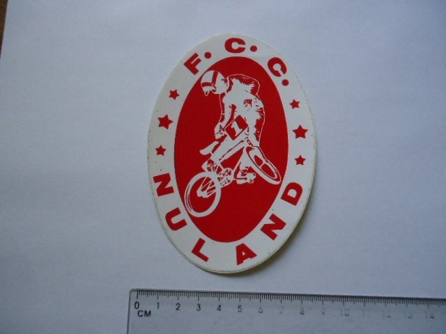 sticker Jaren 70 80 NULAND FCC Fietscross bmx den bosch, Verzenden, Zo goed als nieuw, Bedrijf of Vereniging