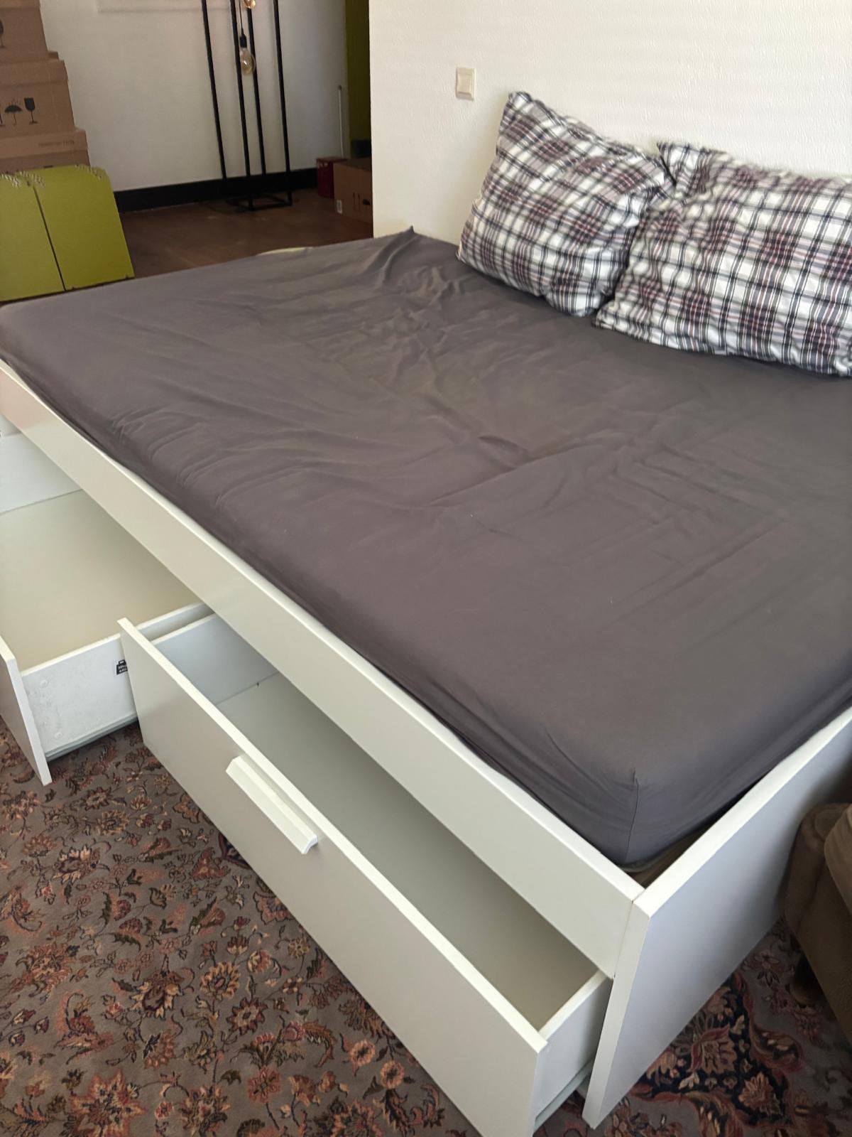 Ikea Brimnes bed, wit, Ophalen, Wit, Tweepersoons, 140 cm