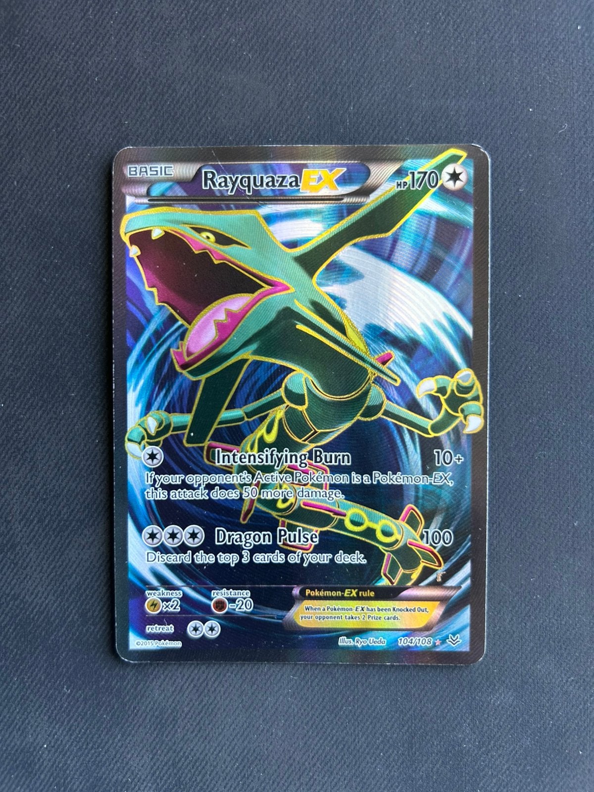 Rayquaza EX 104/108, Ophalen of Verzenden, Zo goed als nieuw