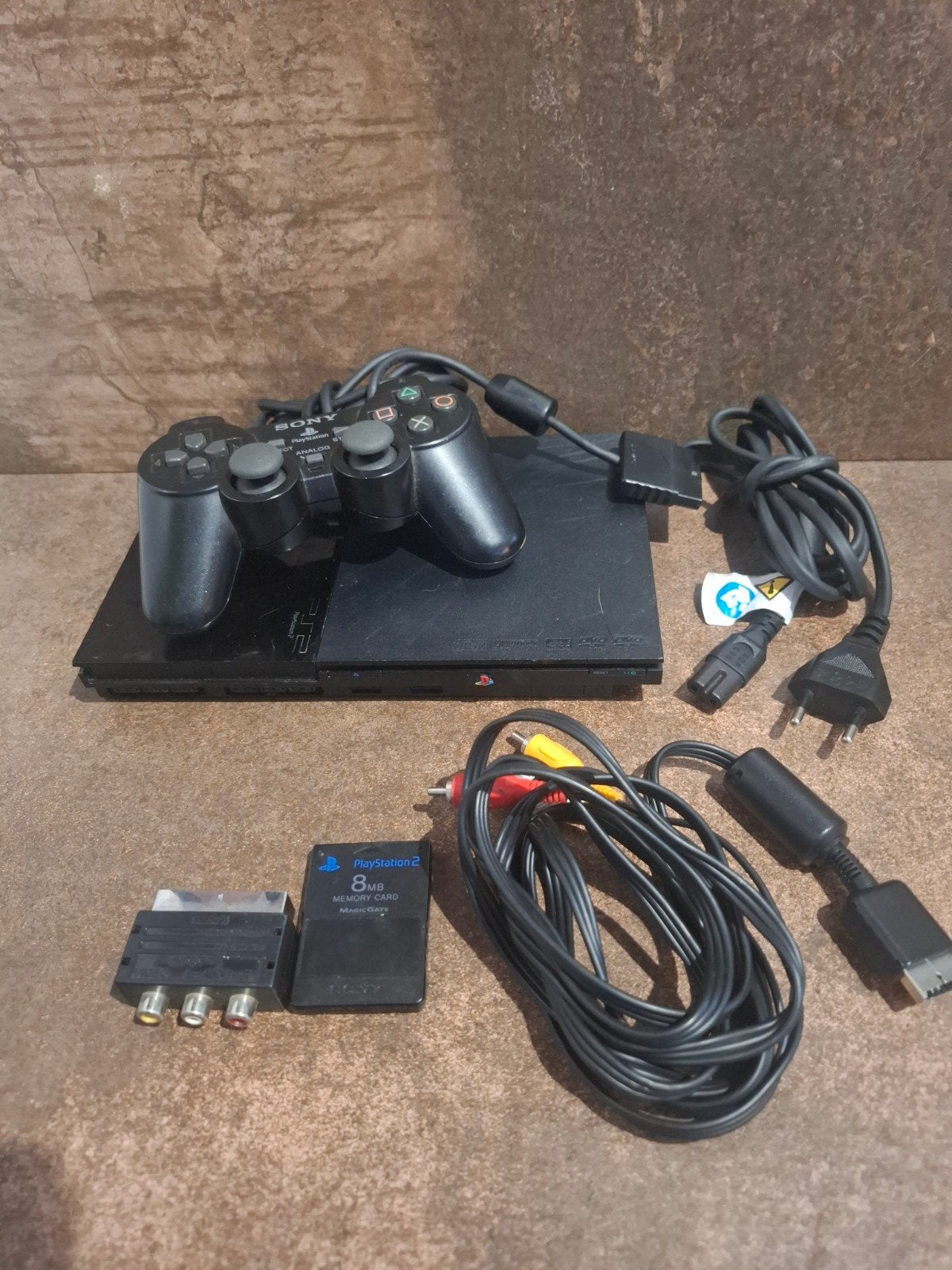 PS2 Slim (SCPH-90004) + controller + memory - Getest, Spelcomputers en Games, Spelcomputers | Sony PlayStation 2, Gebruikt, Verzenden