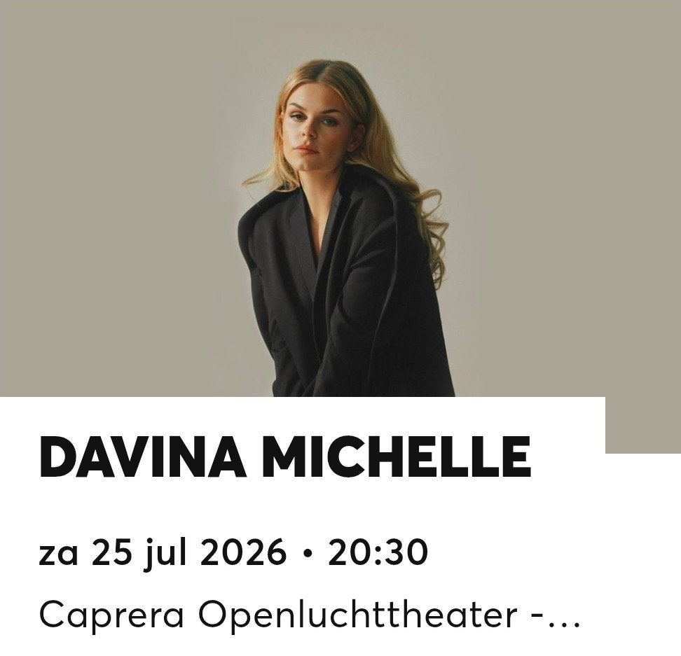 Davina Michelle Caprera 25 juli - 1 kaartje/ ticket, Eén persoon, Juli