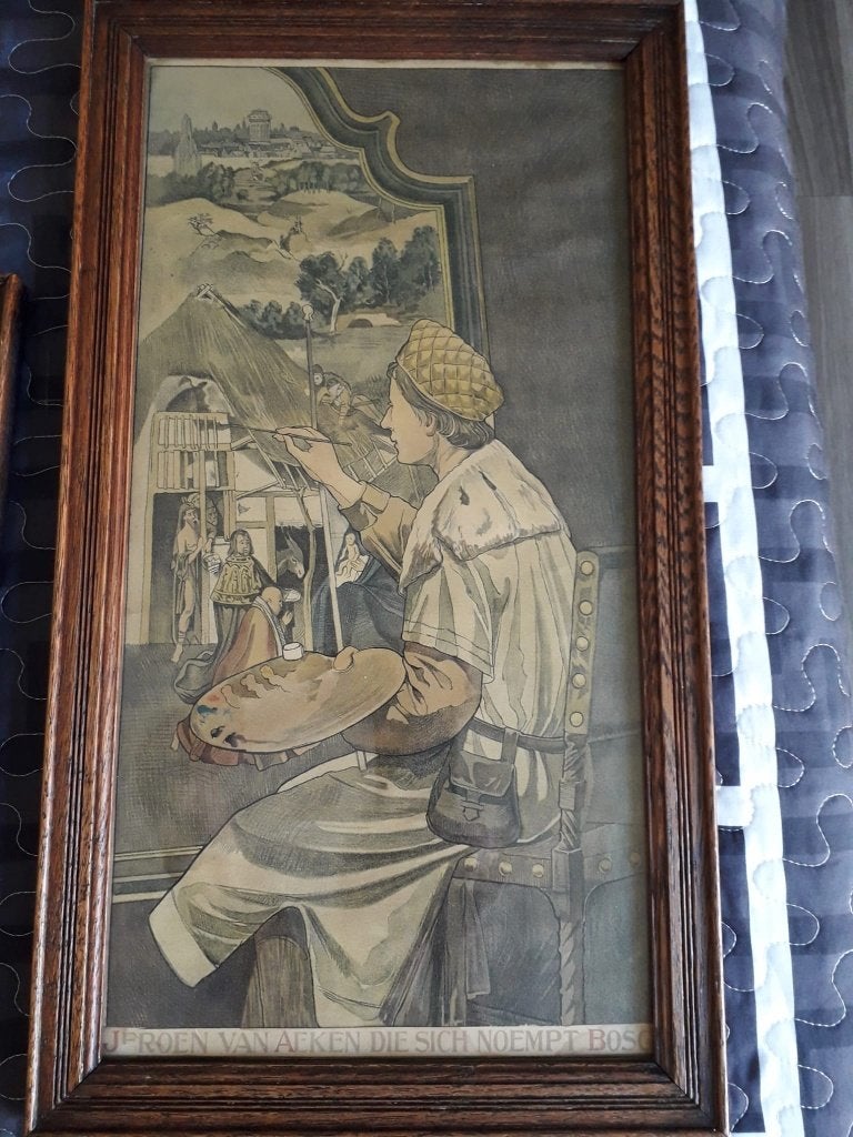 drieluik Dorus Hermsen, Antiek en Kunst, Nederlandse school, Portret of Personen, Ophalen of Verzenden, Papier