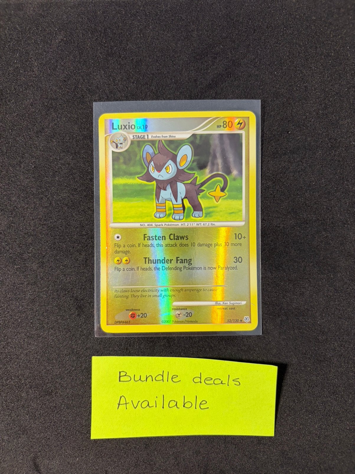 Pokemon kaart Luxio 52 - Diamond & Pearl base - Reverse, Ophalen of Verzenden, Zo goed als nieuw, Losse kaart