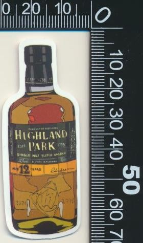 Sticker: Fles - Highland park, Verzamelen, Stickers, Zo goed als nieuw, Bedrijf of Vereniging, Ophalen of Verzenden