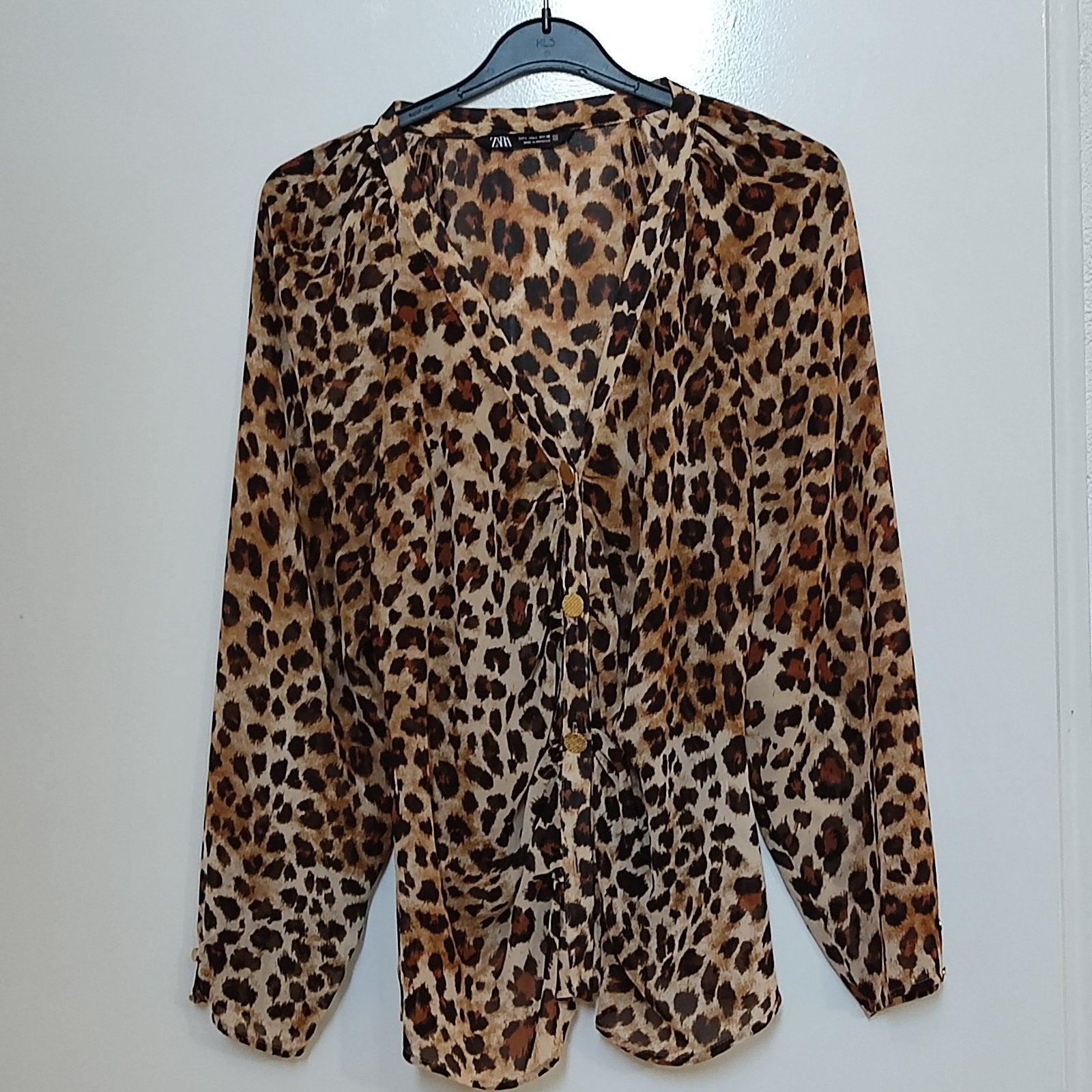 Zara Blouse met Luipaardprint - Maat L, Bruin, Zara, Maat 42/44 (L), Ophalen of Verzenden