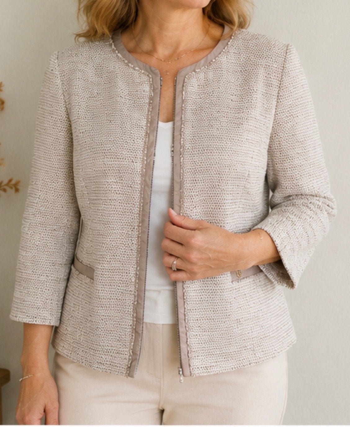 Gerry Weber Collection Jasje /blazer, Beige, Maat 42/44 (L), Ophalen of Verzenden, Jasje