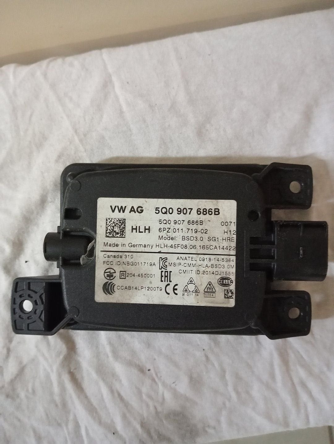 109568VW Golf 7 Side Assist Module Rechts 5Q0907686B Dodehoe, Gebruikt, -, Volkswagen, -