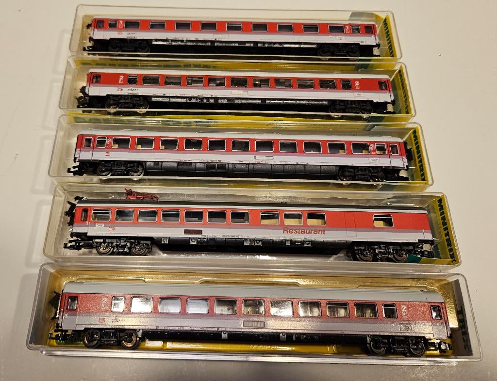 N-spoor, set rijtuigen, Minitrix 13190,13354,13382,2x13383, Treinset, Gelijkstroom of Wisselstroom, Trix, Ophalen of Verzenden