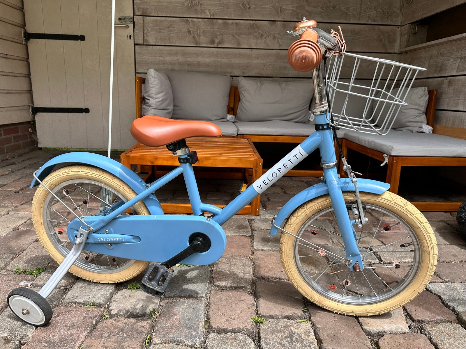 Veloretti kinderfiets 16 inch - zeer goede staat, Ophalen, Zijwieltjes, Velgrem, 16 tot 20 inch