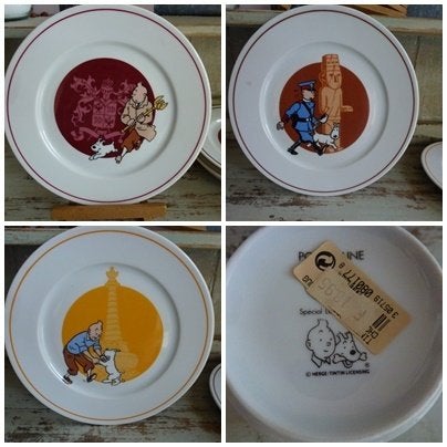3 Kuifje borden - Tables & Couleurs - Porselein, Ophalen of Verzenden, Kuifje, Zo goed als nieuw, Gebruiksvoorwerp