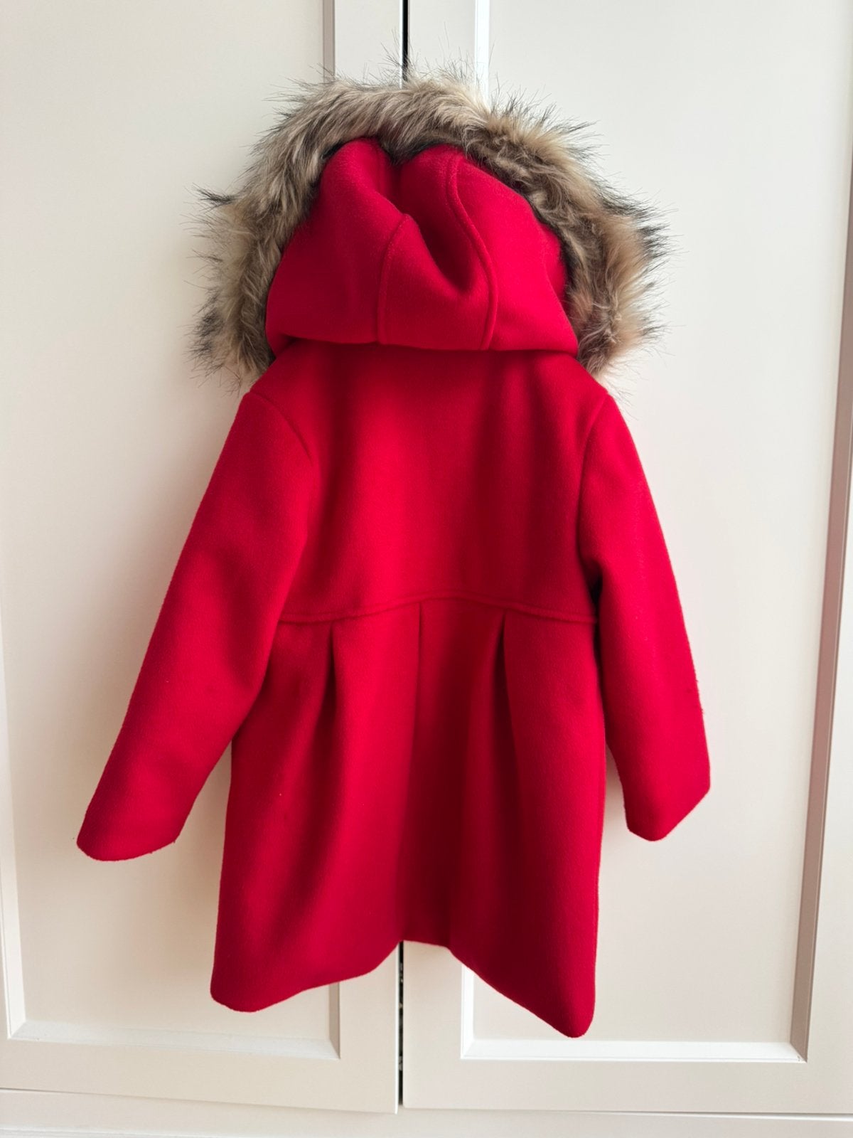 Manteltje rood houtje touwtje maat 110, Ophalen of Verzenden, Zo goed als nieuw, Jongen of Meisje, Jas