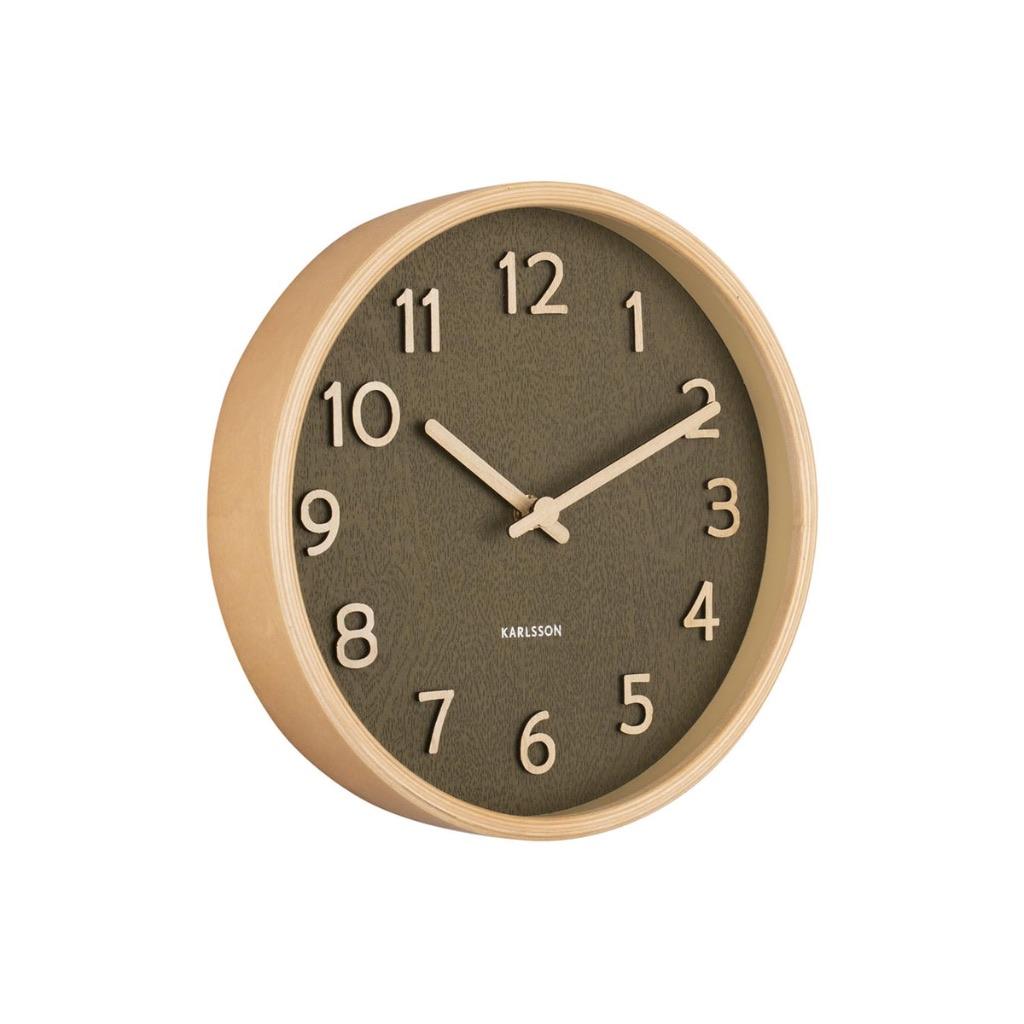 Karlsson Pure Wood Grain Wall Clock 22 cm (nieuw in doos), Ophalen of Verzenden, Nieuw, Analoog, Wandklok