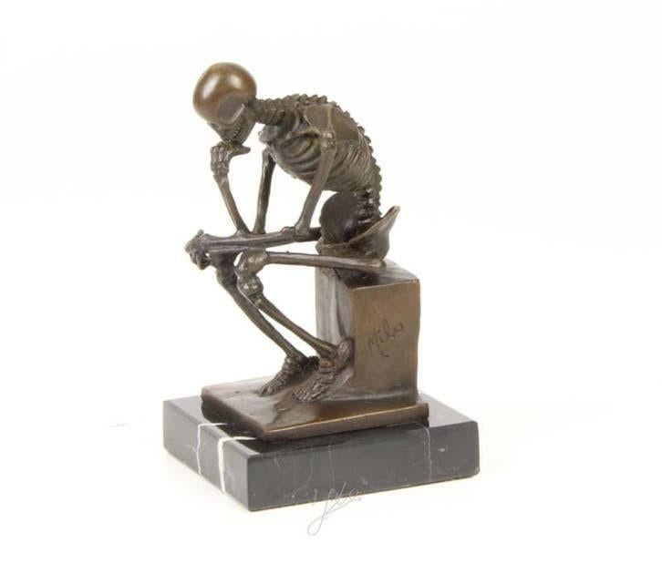 Bronzen Beeld De Denker Skelet, Ophalen of Verzenden
