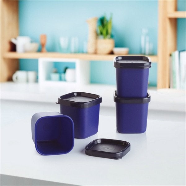 Tupperware Stoompotjes Blauw set van 4, Nieuw, Ophalen of Verzenden, Nieuw, Blauw