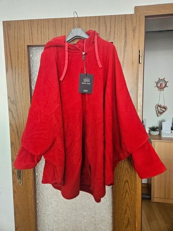 Rundholz cape in marinowol en cashmir, One Size, Kleding | Dames, Verzenden, Maat 46/48 (XL) of groter, Rood, Nieuw