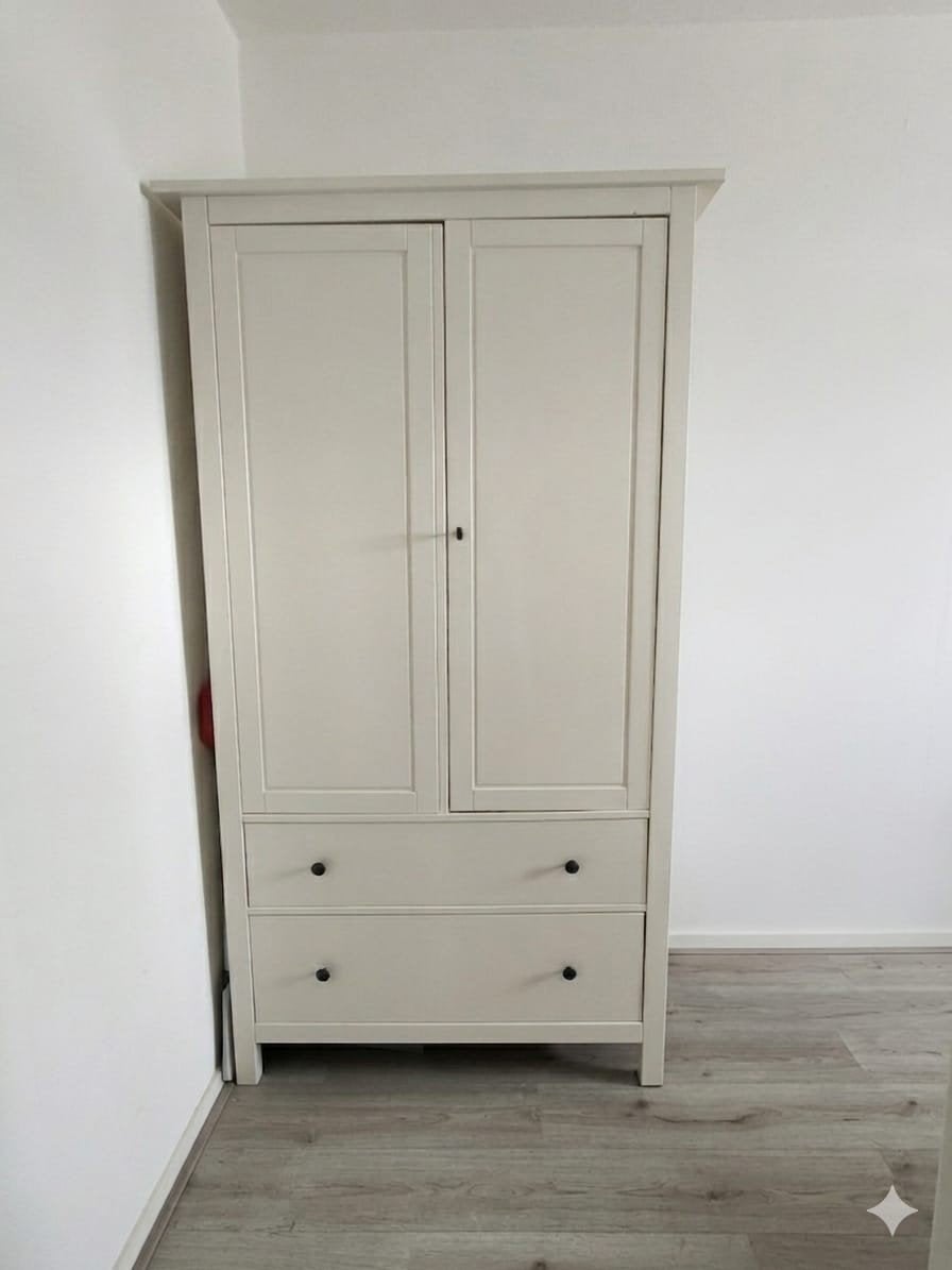 Ikea Hemnes Witte kledingkast met lades en hangruimte, Gebruikt, 50 tot 100 cm, Modern, kinderkamer, 150 tot 200 cm