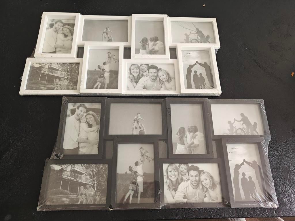 Collage fotolijst voor 8 foto's - Zwart en Wit Set, Audio, Tv en Foto, Fotografie | Fotolijsten, Ophalen of Verzenden, Nieuw