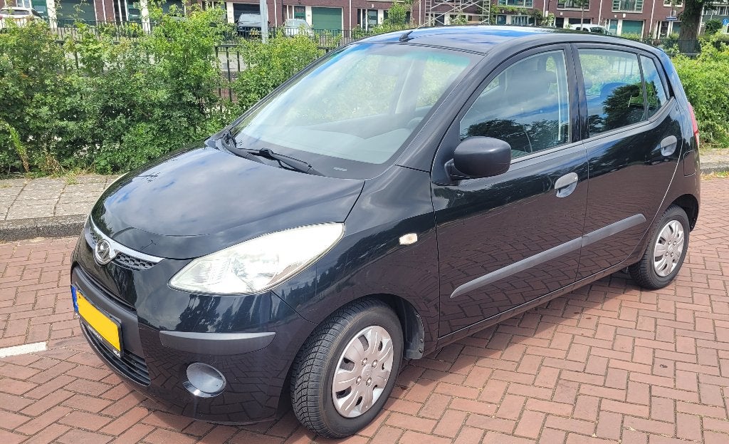 Hyundai i10 1.1 2010, 5-deurs, Zwart, met airco, Auto's, Voorwielaandrijving, Stof, 4 cilinders, 400 kg