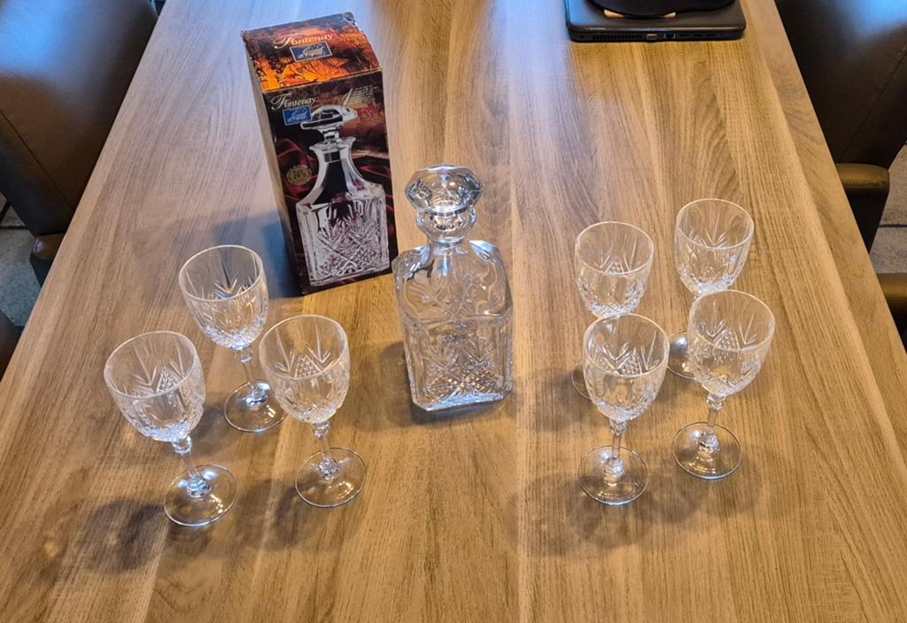 Karaf en 7 glazen Cristal D'Arques, Ophalen of Verzenden