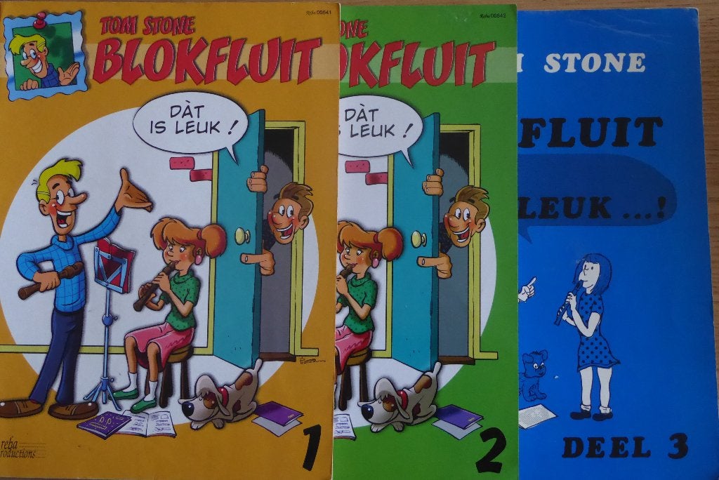 Tom Stone Blokfluit - Dat is leuk deel 1, 2 en 3 tezamen, Muziek en Instrumenten, Bladmuziek, Gebruikt, Les of Cursus, Ophalen of Verzenden