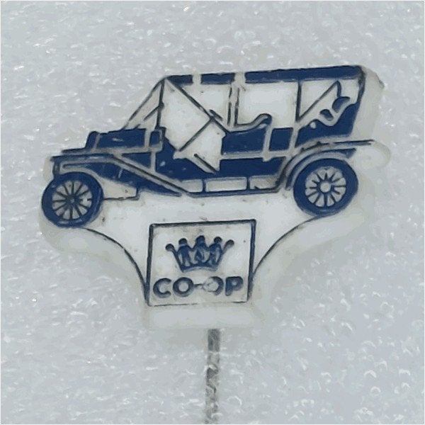 SP0907 Speldje CO-OP oldtimer blauw, Ophalen of Verzenden, Gebruikt, Overige onderwerpen