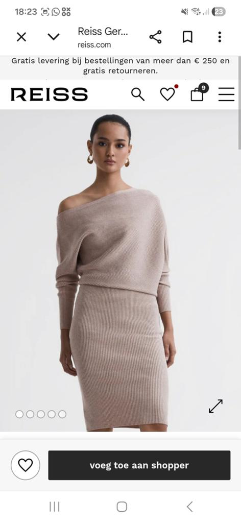 Reiss Jurk Beige Maat XS (34) Topkwaliteit, Kleding | Dames, Jurken, Reiss, Beige, Ophalen of Verzenden, Zo goed als nieuw