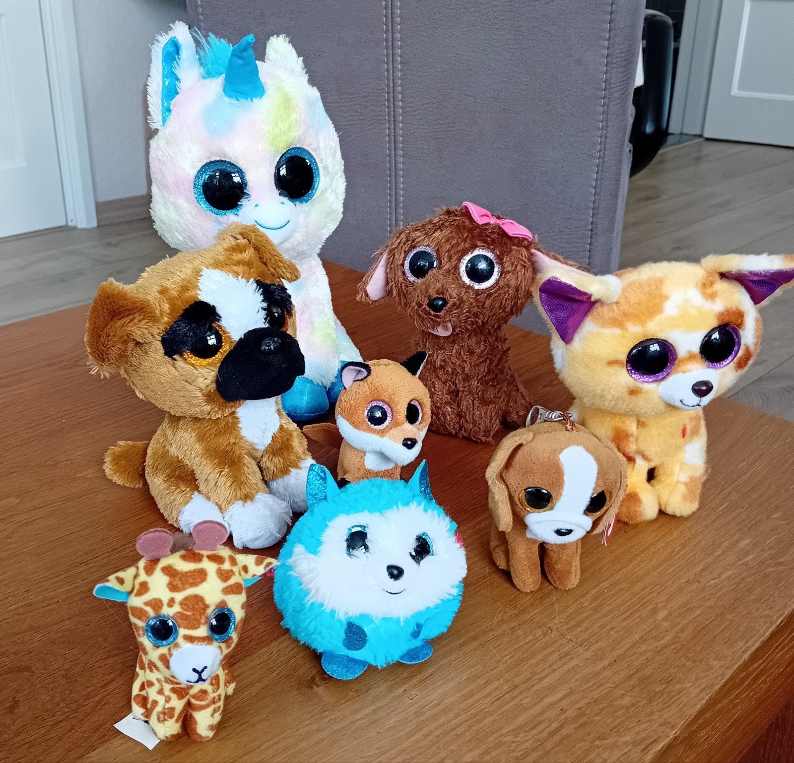 Ty Beanie Boo's Knuffels - Diverse Dieren (10 stuks), Gebruikt, Met label, Klein (minder dan 20 cm), Bruin