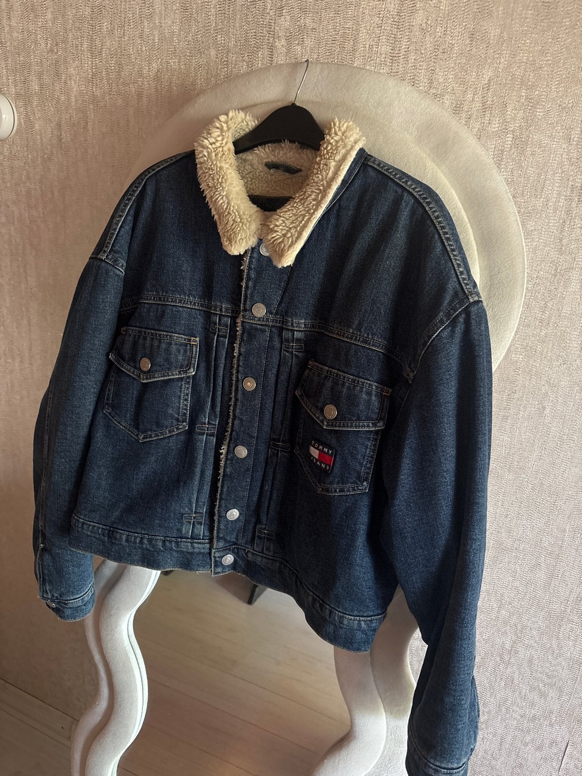 Tommy Jeans dames gevoerde tussen jas spijkerjas XL, Ophalen of Verzenden, Zo goed als nieuw, Maat 46/48 (XL) of groter, Blauw
