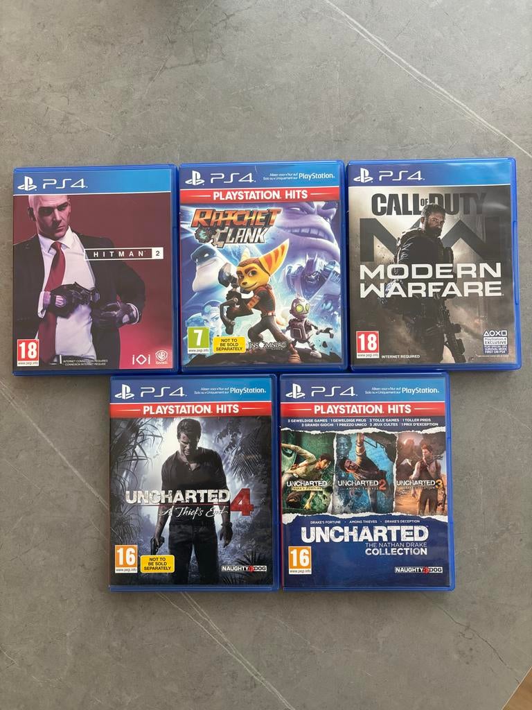 PS4 Games Bundel: Hitman 2, Ratchet & Clank, CoD, Uncharted, Spelcomputers en Games, Games | Sony PlayStation 4, Gebruikt, Avontuur en Actie
