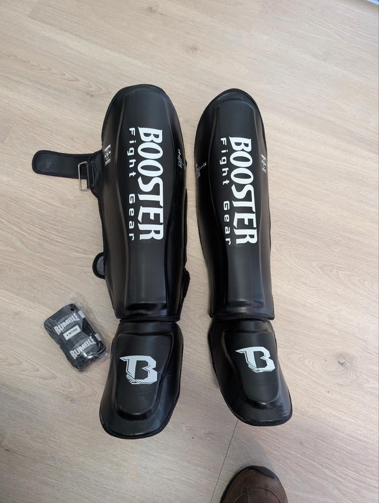 Booster lederen scheenbeschermers voor Kickboksen (maat XL), Maat XL, Ophalen, Zo goed als nieuw, Overige