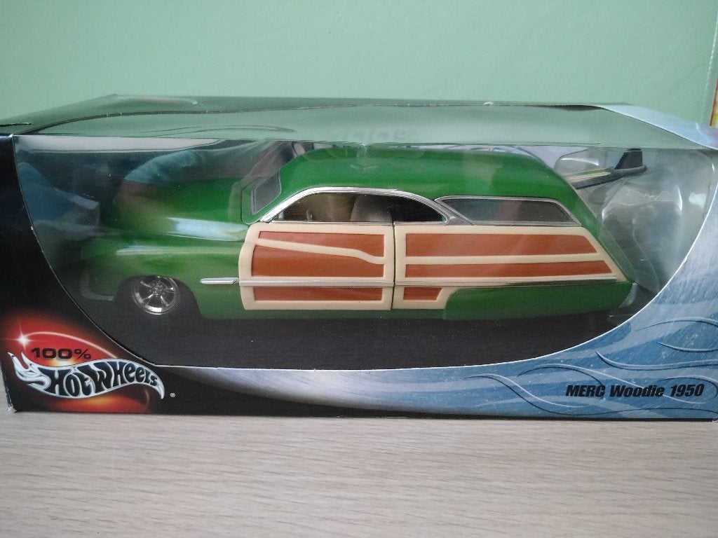 1950 Mercury Woodie HotWheels 1:18 Custom Green Nieuw, Ophalen of Verzenden, Nieuw, Auto, Hot Wheels