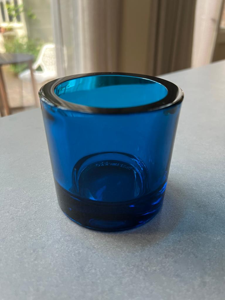 Ittala Kivi sfeerlicht 80mm turquoise, Ophalen of Verzenden, Zo goed als nieuw, Overige materialen
