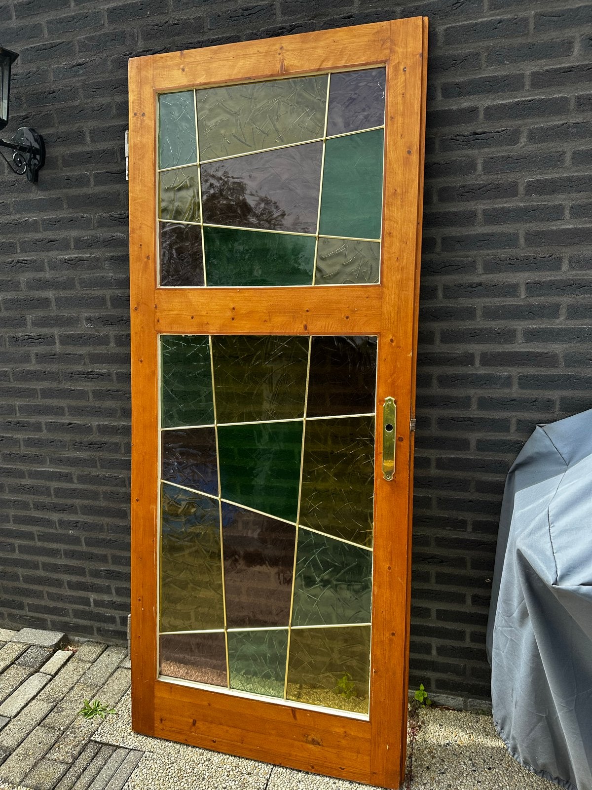 Prachtige Glas in lood deur - Uniek design, Ophalen, Gebruikt, 80 tot 100 cm, Binnendeur