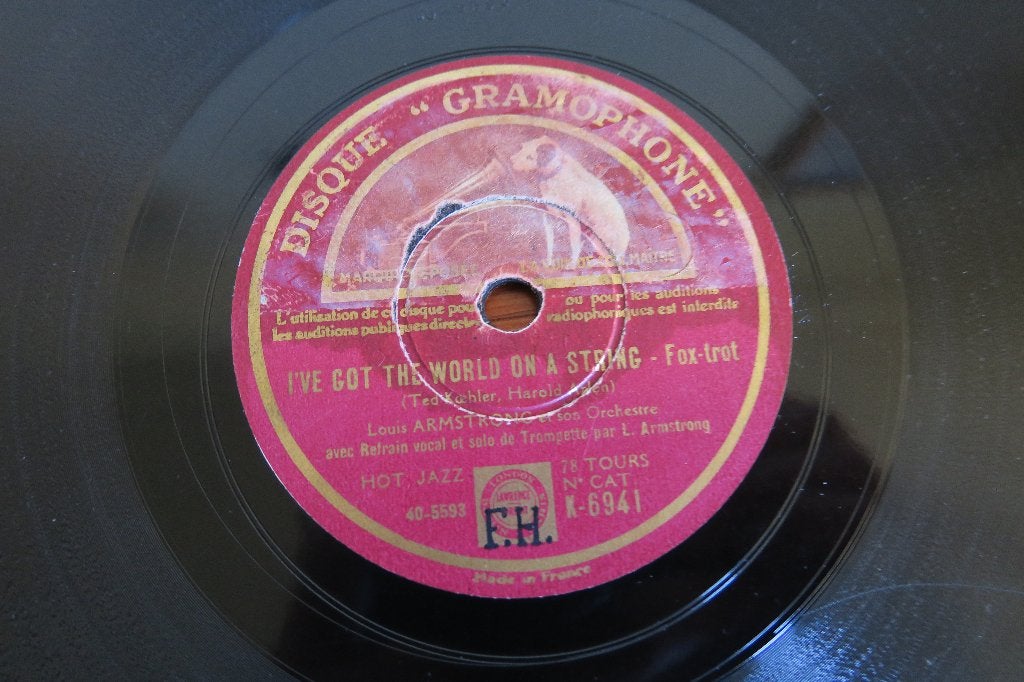 Louis Armstrong I've Got The World On A String 78rpm 1933, Cd's en Dvd's, Vinyl | Jazz en Blues, Ophalen of Verzenden, Gebruikt