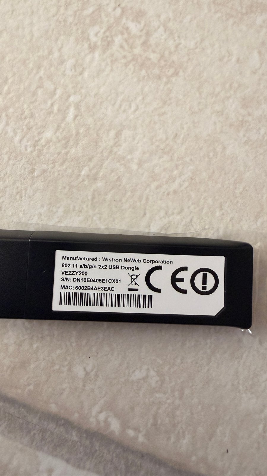 Wifi Wistron NeWeb 802.11 a/b/g/n 2x2 USB Dongle VEZZY200, Ophalen of Verzenden, Gebruikt