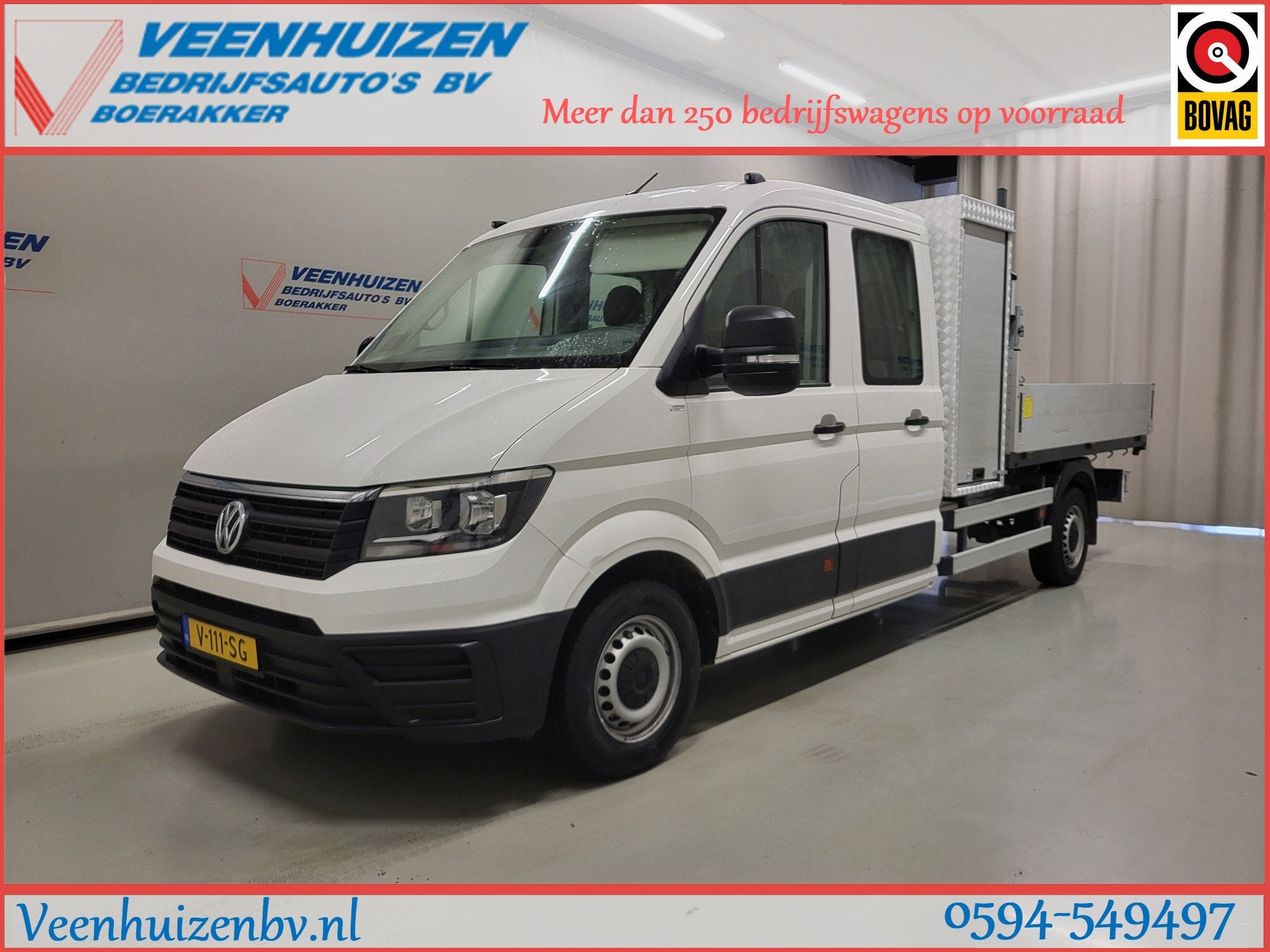 Volkswagen Crafter 2.0TDI Dubbele Cabine Kipper 3000kg Trekg, Auto's, Bestelauto's, Electronic Stability Program (ESP), Achterwielaandrijving