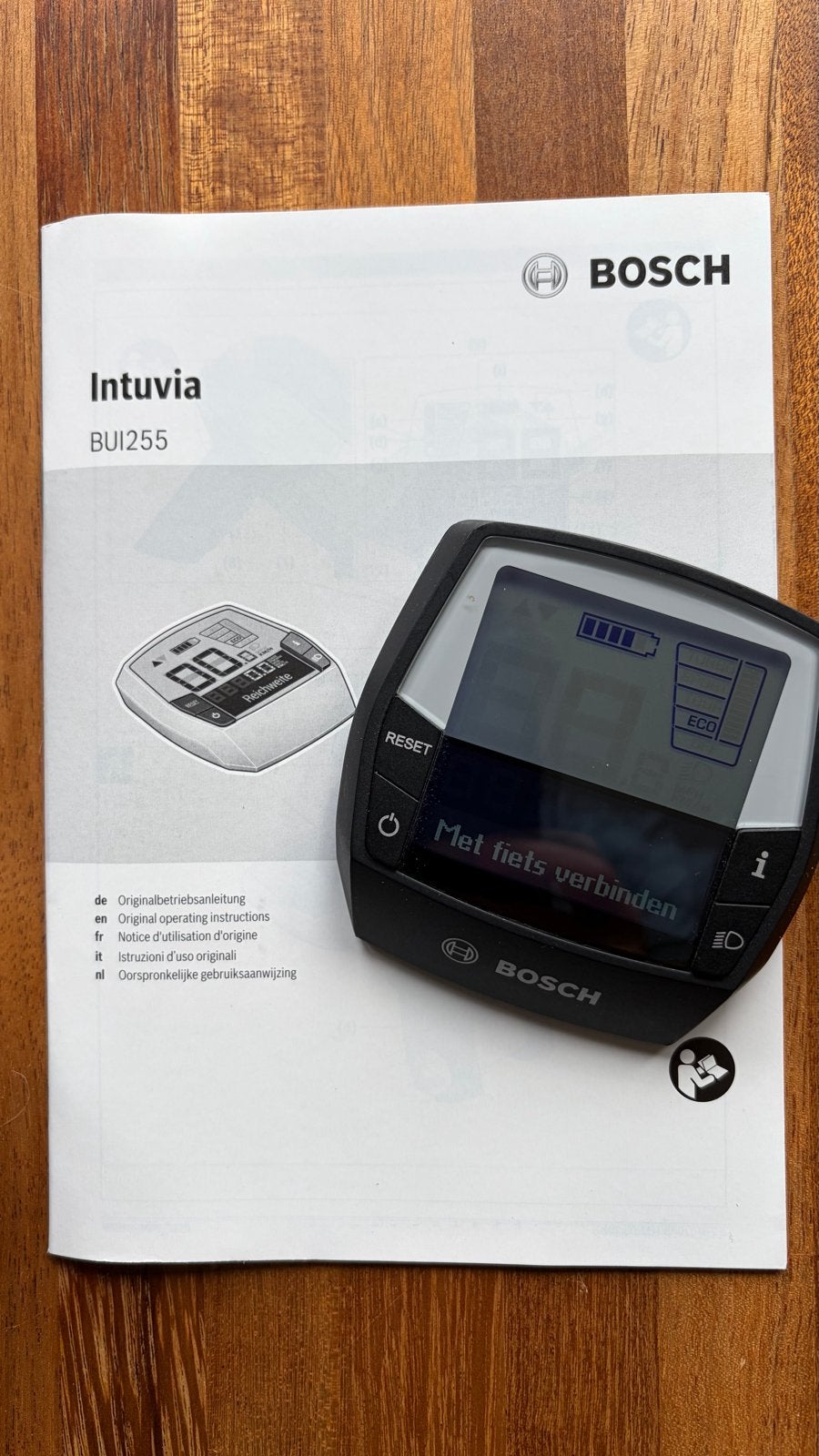 Bosch Intuvia BUI255 display en lader e-bike BCS220, Zo goed als nieuw