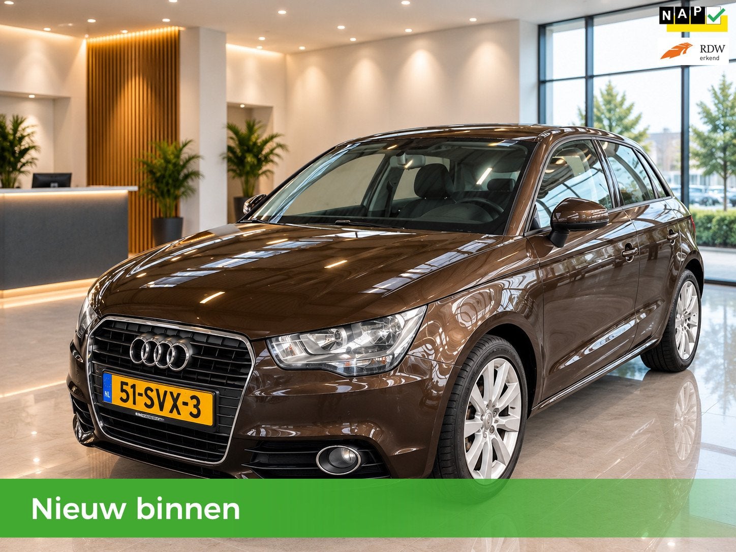 Audi A1 1.2 TFSI Connect NAP KM's AIRCO NAVI SCHERM TREKHAAK, 86 pk, 4 cilinders, Bruin, 4 stoelen