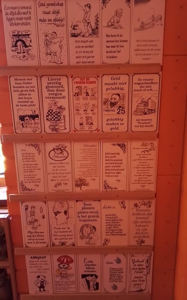 💐VERZAMELING VAN  54 TEGELS MET SPREUKEN EN GEZEGDES, Antiek en Kunst, Ophalen