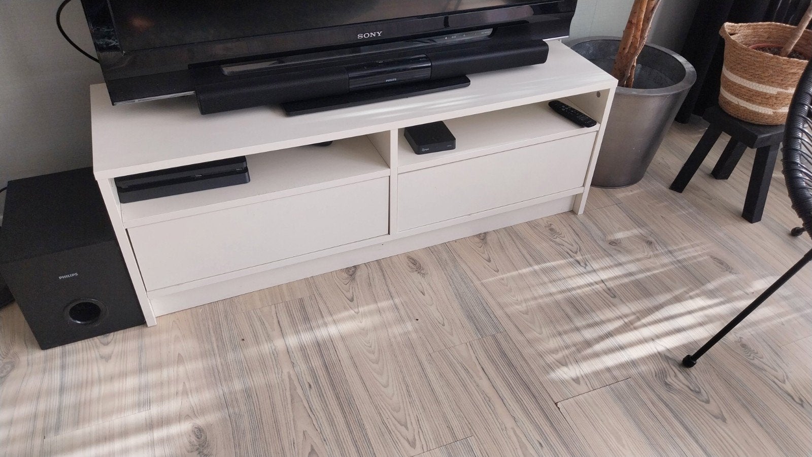 tv meubel wit IKEA 120 cm, Ophalen, 25 tot 50 cm, 100 tot 150 cm, Minder dan 100 cm