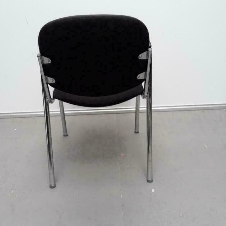 2x CAR stoelen met zwarte stof en verchroomd frame, Huis en Inrichting, Stoelen, Ophalen, Gebruikt, Stof, Vijf, Zes of meer stoelen