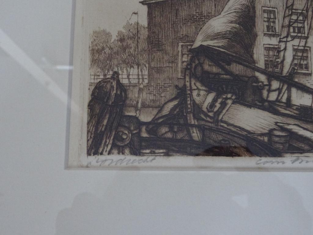 Cornelis Brandenburg - Dordrecht, Antiek en Kunst, Ingelijst, Stadsgezicht, Ophalen of Verzenden, 31 cm