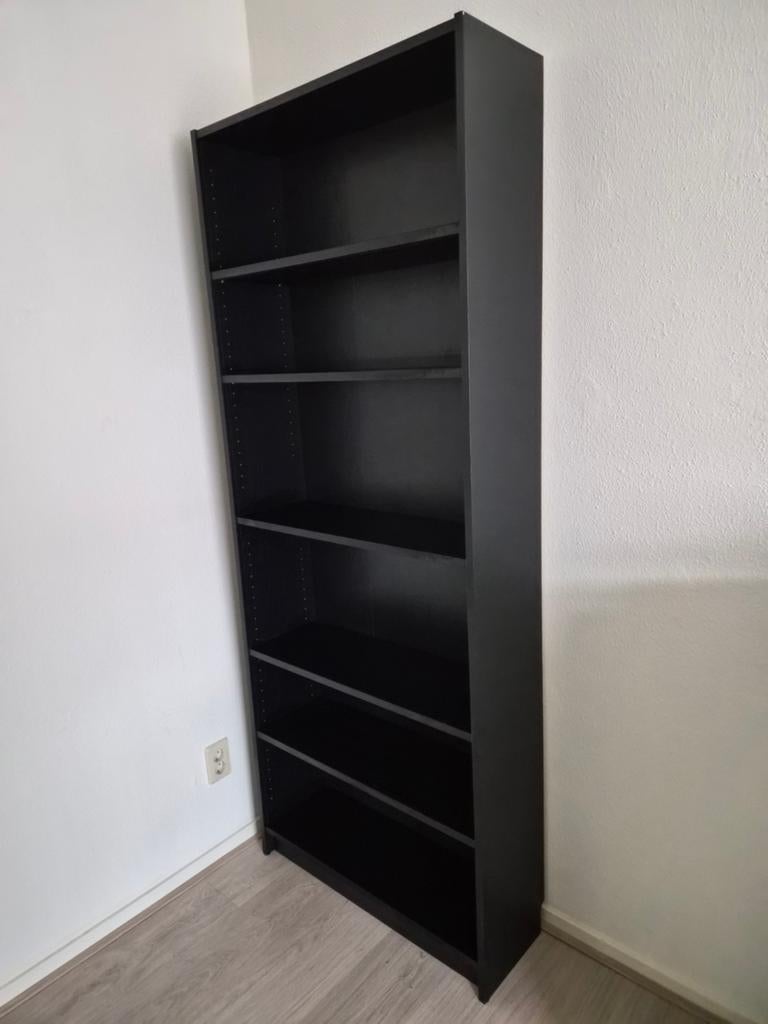 IKEA BILLY Boekenkast, zwart, 80x28x202 cm, Ophalen, Met plank(en), 200 cm of meer, 50 tot 100 cm